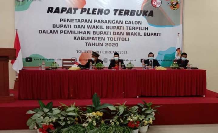 KPU Tolitoli Resmi Tetapkan Amran Hi Yahya dan Muhammad Besar Bantilan Sebagai Bupati dan Wakil Bupati terpilih