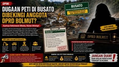 Ilustrasi aktivitas pertambangan di wilayah Busato, Kabupaten Bolaang Mongondow Utara, yang kembali menjadi sorotan publik terkait dugaan aktivitas PETI dan isu keterlibatan oknum tertentu di balik pengelolaan tambang.
